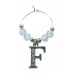 Personalised Letter F Wine Glass Charm with Rhinestones